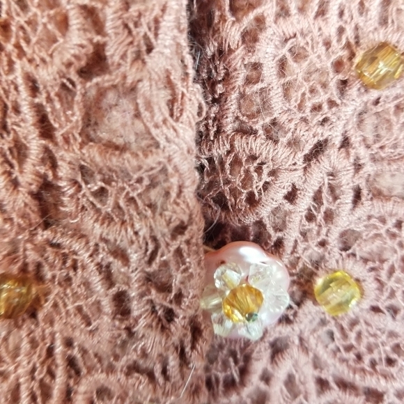 Y2j moth Anthropologie beaded jeweled cardigan sweater new - Picture 10 of 11
